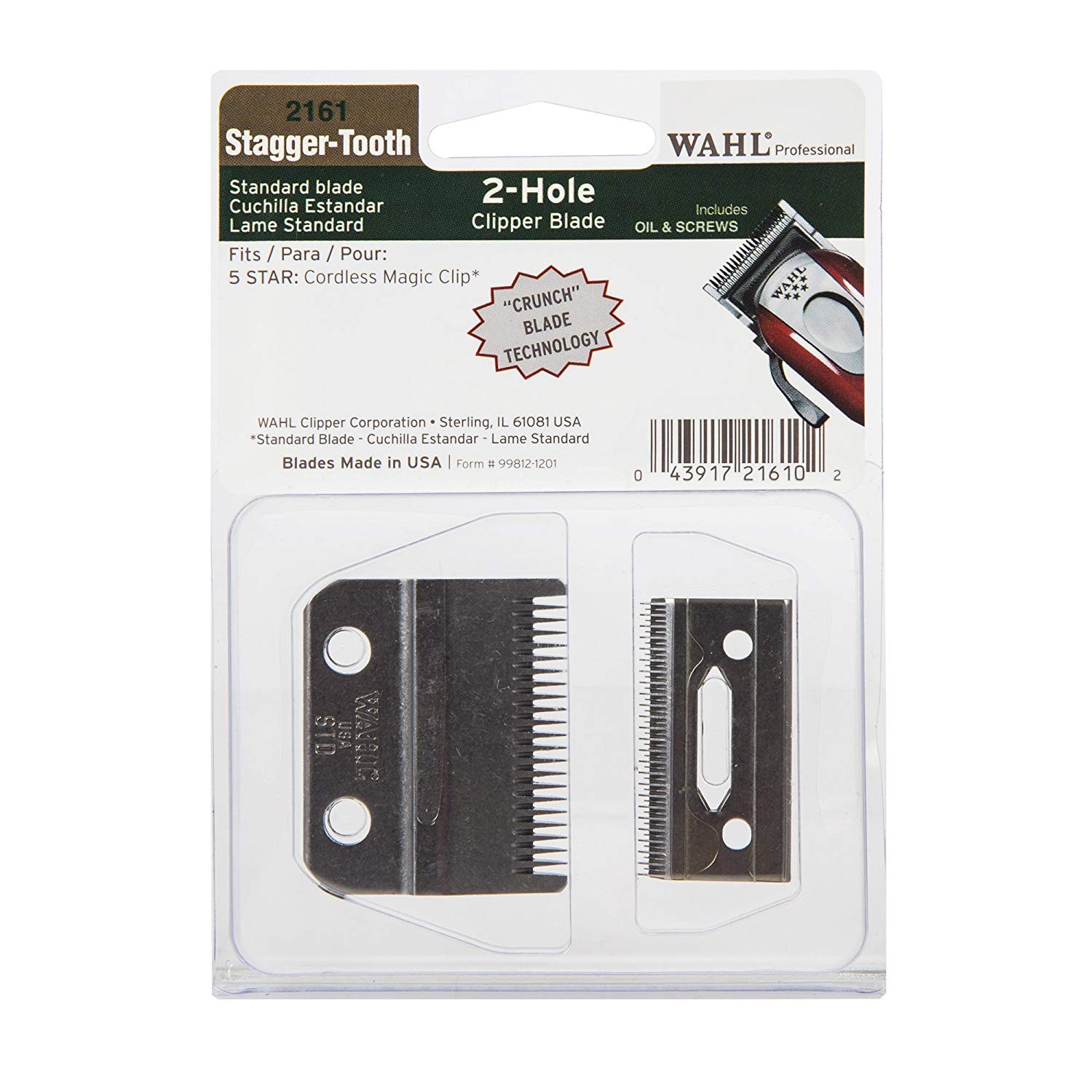 Wahl Professional 2-Hole Stagger-Tooth Clipper Blade for the 5 Star Series Cordless Magic Clip, for Professional Barbers and Stylists Item – 2161 1 Wahl Professional 2-Hole Stagger-Tooth Clipper Blade for the 5 Star Series Cordless Magic Clip, for Professional Barbers and Stylists Item – 2161