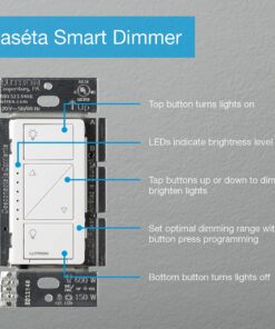 Lutron Caseta Smart Lighting Dimmer Switch for Wall and Ceiling Lights | PD-6WCL-BL | Black 1 Pack Smart Dimmer 23 71J2TOsoCoL