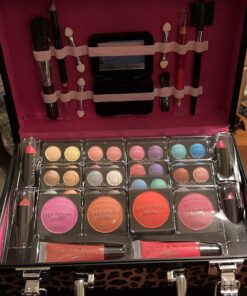 SHANY Carry All Makeup Train Case with Pro Makeup Set, Makeup Brushes, Lipsticks, Eye Shadows, Blushes, Powders, and more - Reusable Makeup Storage - Premium Gift Packaging - Leopard 42 71J3jEhlS7L