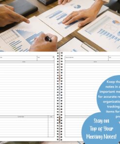 BookFactory Meeting Notebook/Meeting Book for Work- Black 120 Pages (Ruled Format), 8.5in x 11in, Wire-O Bound (MTG-120-7CW-A-(Meetings-K)-MX) 8.5" x 11" 16 71J4NTBm6lL
