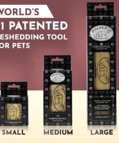 SleekEZ Original Deshedding Grooming Tool for Dogs, Cats & Horses - Undercoat Brush for Short & Long Hair - Painlessly Remove 95% of Loose Hair, Fur & Dirt - Easy to Clean - USA Made - (10 inch) 10 Inch (Pack of 1) 18 71J4iGPiPhL 1