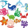 48 Pcs Fish Cut-Outs Paper Colorful Classroom Decoration Ocean Sea Animal Cutouts Accents Fish Accents Cutouts with Adhesive Point Dots for Bulletin Board School 5.9 x 5.9 Inch 10 71J4pxp27EL