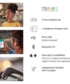 MUSE 2: The Brain Sensing Headband - Meditation Tracker - Multi Sensor Headset Monitor with Responsive Sound Feedback Guidance from Brain Wave, Heart, Body & Breath Activity 33 71J4rQw BrL