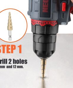 REXBETI Double Headed Sheet Metal Nibbler, Drill Attachment Metal Cutter with Extra Punch and Die, 1 Cutting Hole Accessory and 1 Step Drill Bit, Perfect for Straight Curve and Circle Cutting (Gold) 21 71J5IkpxwwL