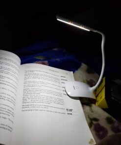 Raniaco Led Clip Reading Book Light Daylight 16 LEDs USB Rechargeable Reading Lamp-3 Brightness,Touch Switch Bedside Book Light with Good Eye Protection Brightness (White) 33 71J5M x4m L