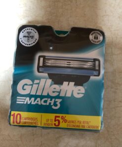 Gillette Mach3 Razor Refills for Men, 10 Razor Blade Refills Blue 10 Count (Pack of 1) 30 71J6Tg 6W1L
