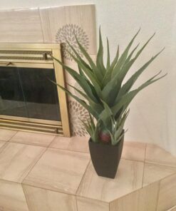 Nearly Natural 30in. Agave Artificial Plant with Black Planter, Green 34 71J7ayAFewL