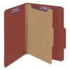 Smead Pressboard Classification File Folder with SafeSHIELD Fasteners, 1 Divider, 2" Expansion, Letter Size, Red, 10 per Box (13775) 22 71J8KEX2lrL