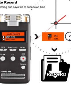 EVISTR Digital Voice Recorder 8GB L53 - 1536KPBS PCM Stereo Audio Recording Device Portable Dictaphone Microphone Gain Controllable Noise Reduction 38 71J9NoMya9L