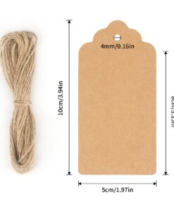 Alternative view of G2PLUS Kraft Paper Gift Tags with String,100PCS Blank Gift Tags,Christmas Gift Tags,Holiday Hangtags for Art&Craft,Gift Wrapping,Halloween(2'' x 4'')