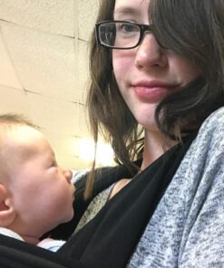 CuddleBug Baby Wrap Sling + Carrier - Newborns & Toddlers up to 36 lbs - Hands Free - Gentle, Stretch Fabric - Ideal for Baby Showers - One Size Fits All (Black) Black 35 71JBaDglfGL