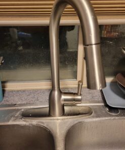 Moen Adler 87233SRS Spot Resist Stainless Zinc Pull Down Kitchen Faucet with Power Clean, Button, and Retractable Wand, ADA Compliant, Classic Style, Fashion-forward, Built to Last Standard 37 71JBc4o8BYL