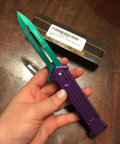 Purple and Green Joker Tac Force Fantasy Assisted Opening Folding Knife (Joker: Why so Serious) 50 71JC 39OCPL 1