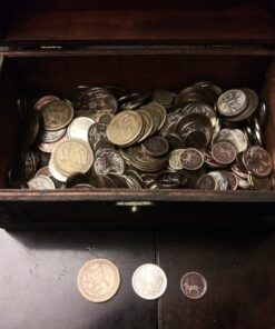 The Dragon's Hoard: 60 Real Metal Fantasy Coins with Leather Pouch | Board Game Accessory for Tabletop RPG Role-Play Strategy Games | Bronze, Silver, and Gold Colored Coins 30 71JCLD6e8KL