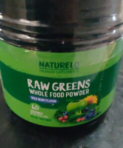 NATURELO Raw Greens Superfood Powder - Wild Berry Flavor - Boost Energy, Detox, Enhance Health - Organic Spirulina - Wheat Grass - Whole Food Nutrition from Fruits & Vegetables - 60 Servings 60 Servings (Pack of 1) 33 71JCrsImWpL