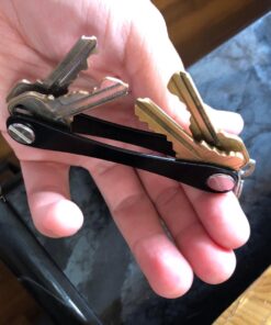 KEYSMART Key Holder for Keychain Key Ring - Compact Key Organizer Key Chain Key Case, Minimalist Pocket-Sized EDC Keychain, Loop Piece for Car Fobs, Expandable (up to 14 Keys, Black) 36 71JCx8HGWrL