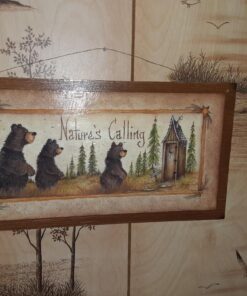 Natures Calling Country Bathroom Sign Outhouse Lodge Bath Decor Moon Stars Bears size 7x13 12 71JE1ZgqQL