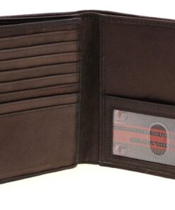 Paul & Taylor Men's Leather Hipster Center Flap Bifold Wallet - Multiple Colors! One Size Brown