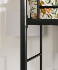 Walker Edison Timothee Urban Industrial Metal Twin over Loft Bunk Bed, Twin Size, Black 36 71JEOJsXDoL
