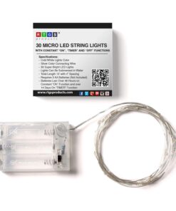 Alternative view of RTGS Products 30 LEDs Lights Indoor and Outdoor 9.5 Feet String Lights, Fairy Lights Battery Powered for Patio, Bedroom, Holiday Decor, etc (Cold White) Cold White