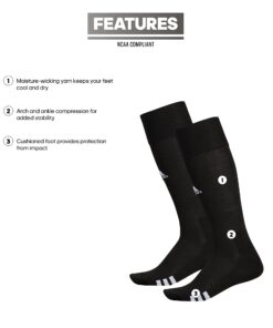 adidas Rivalry Soccer Socks (2-Pair) Small Black/White 15 71JF9mUPXL