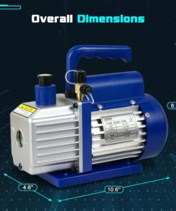 ZENY 3,5CFM Single-Stage 5 Pa Rotary Vane Economy Vacuum Pump 3 CFM 1/4HP Air Conditioner Refrigerant HVAC Air Tool R410a 1/4" Flare Inlet Port, Blue 30 71JFEvy6xqL
