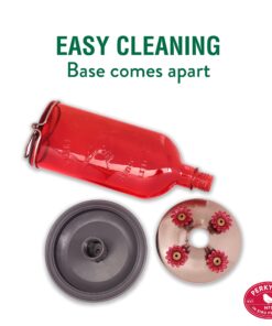 Perky-Pet 8109-2 Antique Glass Bottle Hummingbird Feeder-16-Ounce Capacity, Red beige 1 Count (Pack of 1) Elegant 22 71JFm4KMYvL