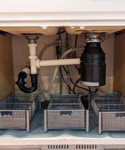 DecoBros Mesh Cabinet Basket Organizer with Split Card, Silver (Medium - 9.4 x 15.3 x 5) Medium - 9.4 x 15.3 x 5 30 71JGPYrr9tL