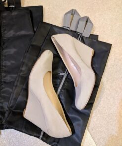 YAMIU Travel Shoe Bags Set of 4 Waterproof Nylon with Zipper for Men & Women, Black 4 Pack - Black 60 71JGe49ujvL