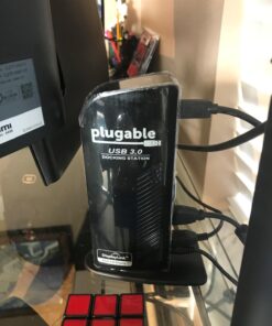 Plugable Universal Laptop Docking Station Dual Monitor for Windows and Mac, DisplayLink USB 3.0 or USB C Dock, (Dual Video: HDMI and HDMI/DVI/VGA, Gigabit Ethernet, Audio, 6 USB Ports) 37 71JGzwEdDEL