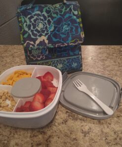 Bentgo® All-in-One Salad Container - Large Salad Bowl, Bento Box Tray, Leak-Proof Sauce Container, Airtight Lid, & Fork for Healthy Adult Lunches; BPA-Free & Dishwasher/Microwave Safe (Gray) Gray 48 71JHBL31J7L