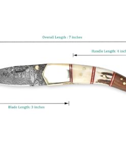 Perkin - Handmade Damascus Pocket Knife - Beautiful Folding Knife 15 71JHLit6caL