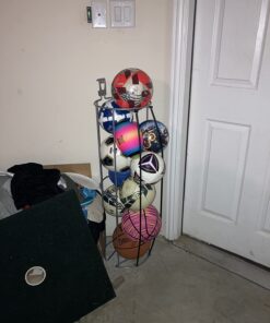 Rubbermaid Garage FastTrack Vertical Ball Rack, Satin Nickel, Wall Mounted Storage System, Holds up to 50 pounds, for Home/Garage 54 71JHMHCGlyL