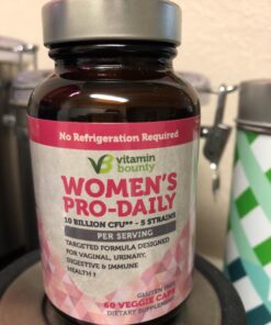 Vitamin Bounty Women's Pro Daily - Vaginal Probiotic & Prebiotic & pH Balance, Probiotics for Women Vaginigal Health, 10 Billion CFUs Per Serving with Cranberry, Gluten-Free - 60 Capsules 60 Count (Pack of 1) 40 71JI3xQyDL