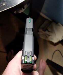 TRUGLO TFO Tritium & Fiber-Optic Handgun Sight | Snag-Resistant Front & Rear Bright Night Sights, Compatible with Glock Handguns Green Front / Green Rear Glock 42/43 46 71JIq47OSgL