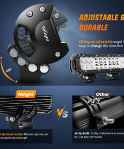 Nilight Led Light Bar 12 Inch 72W Spot Flood Combo Off Road Fog Lights Driving LED Pods With Off Road 16AWG Wiring Harness Kit - 1 Lead for Truck ATV UTV SUV Boat, 2 Years Warranty 72W Light + Wiring harness 44 71JItV1gsrL