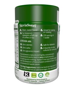 Alternative view of Steviva SteviaSweet - Pure Stevia Extract Fine Powder NonGMO Low Carb Sweetener (1.3 Ounce)