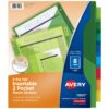 Avery 8-Tab Plastic Binder Dividers with Pockets, Insertable Multicolor Big Tabs, 1 Set (11907) 8 Tab 1-pack 15 71JJOR6SdUL