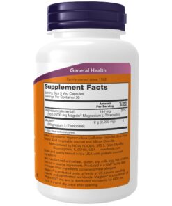 NOW Supplements, Magtein™ with patented form of Magnesium (Mg), Cognitive Support*, 90 Veg Capsules 12 71JJRvBxUqL