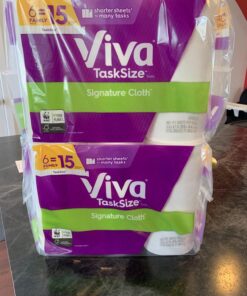 Viva Signature Cloth Paper Towels, Task Size - 12 Family Rolls (2 Packs of 6 Rolls) = 30 Regular Rolls (143 Sheets Per Roll), 286 Count (Pack of 6) 17 71JJfKsZKCL