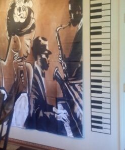 Piano Keys Wall Decal Sticker. Musical Instrument Decor. - Black, 10" x 72". Easy to Apply & Removable. 10in X 72in (Black) 29 71JJz4njwsL 2