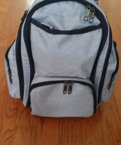 Mancro Diaper Bag Backpack, Large Multifunction Waterproof Travel Baby Changing Bag for Dad Mom with 4 Insulated Pockets and Stroller Straps, Maternity Baby Bag for Boys Girls, Grey Austere Grey 61 71JKHXmaJAL