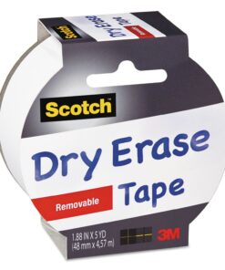 Scotch Dry Erase Tape, 1.88" x 5 Yards, 1 Roll, White (1905R-DE-WHT) 1 pack 15 71JL10FkQhL
