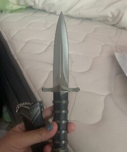 Velocity Airsoft KM6002 440 Stainless Steel 11" Double Edged Dark Assassin Dagger with Sheath 45 71JLZDNS7wL