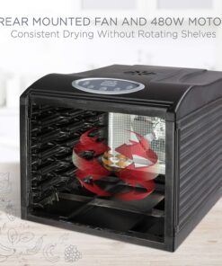Ivation 6 Tray Countertop Digital Food Dehydrator Drying Machine 480w with Preset Temperature Settings, Auto Shutoff Timer and Even Heat Circulation for Beef Jerky, Fruits, Vegetables & Nuts 6 Tray - Standard 31 71JM6gtf5kL