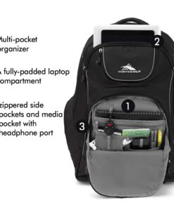 Alternative view of High Sierra Powerglide Wheeled Backpack, Black, One Size