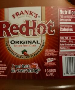 Frank's RedHot Original Cayenne Pepper Hot Sauce, 1 gal - One Gallon Bulk Container of Cayenne Pepper Hot Sauce to Add Flavorful Heat to Entrees, Sides, Snacks, and More 31 71JNHYRZiWL