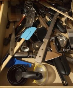 Seville Classics Bamboo Premium Organizer Storage Bins for Kitchen Silverware, Pantry, Closet, Office Desk, Pens, Utensils, Makeup, K Cup, Bamboo, Expandable Tray (5 Compartment) Expandable Tray (5 Compartment) 40 71JNRByGTcL