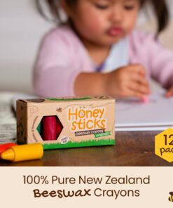 Honeysticks 100% Pure Beeswax Crayons (12 Pack) - Non-Toxic Crayons, Safe for Babies and Toddlers, For 1 Year Plus, Handmade in New Zealand with Natural Beeswax and Food-Grade Colors, Eco-Friendly. 26 71JO2LEcJZL