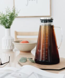 Airtight Cold Brew Iced Coffee Maker Pitcher (& Iced Tea Maker) with Spout – 1.5L/ 51oz Ovalware RJ3 Brewing Glass Carafe with Removable Stainless Steel Filter 1.5 Liter 32 71JOdlTzIuL